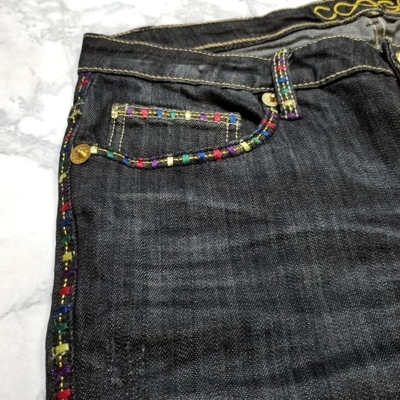COOGI 9/10 Straight leg black jeans embroidered - Picture 3 of 15